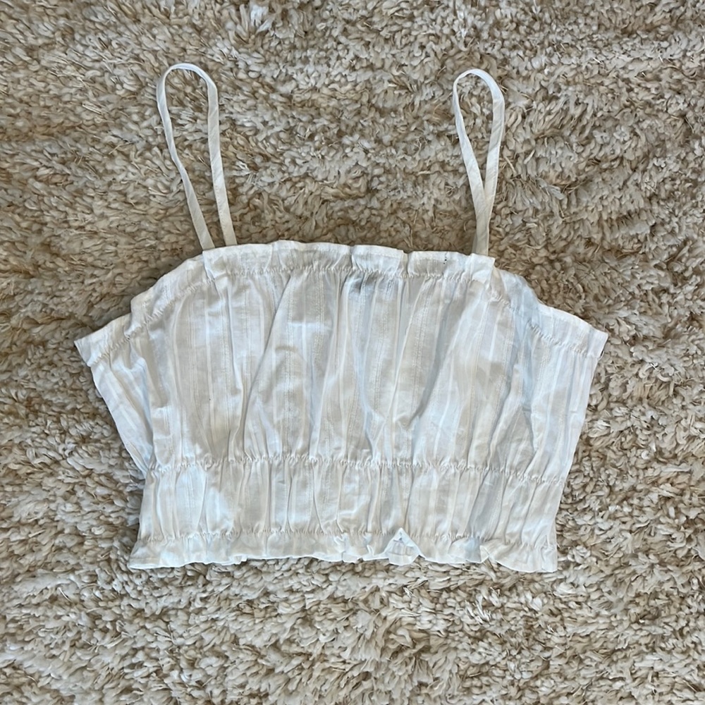 Shein Flowy White Cropped Tank